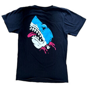 JAUZ Shark T Shirt Black Mens Sz Small Surf